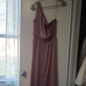 Pink One Shoulder Maxi Gown